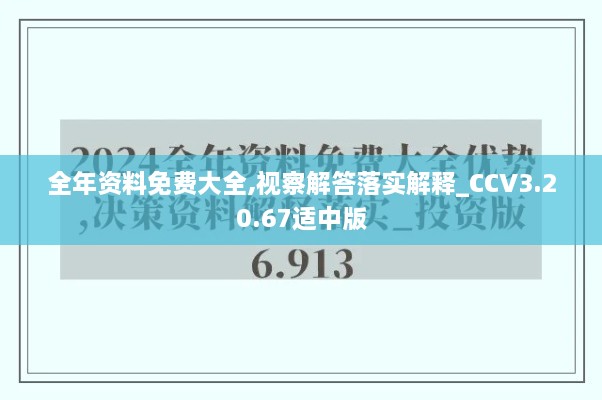 全年资料免费大全,视察解答落实解释_CCV3.20.67适中版