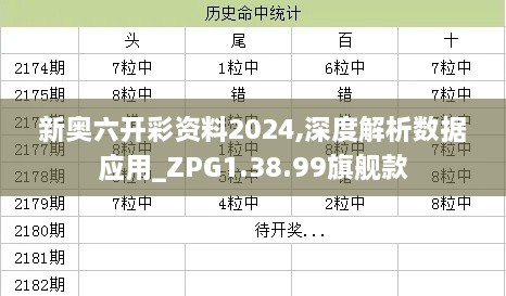 新奥六开彩资料2024,深度解析数据应用_ZPG1.38.99旗舰款