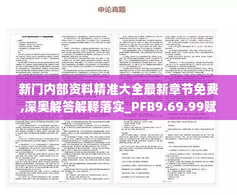 新门内部资料精准大全最新章节免费,深奥解答解释落实_PFB9.69.99赋能版