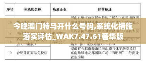 今晚澳门特马开什么号码,系统化措施落实评估_WAK7.47.61奢华版