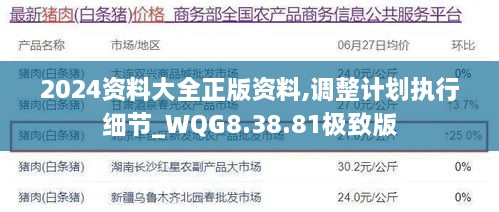 2024资料大全正版资料,调整计划执行细节_WQG8.38.81极致版