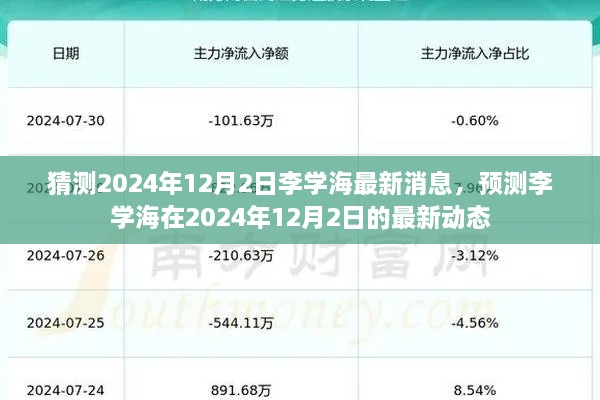 李学海最新动态预测，2024年12月2日的最新消息揭秘