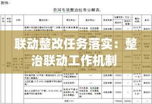 联动整改任务落实：整治联动工作机制 
