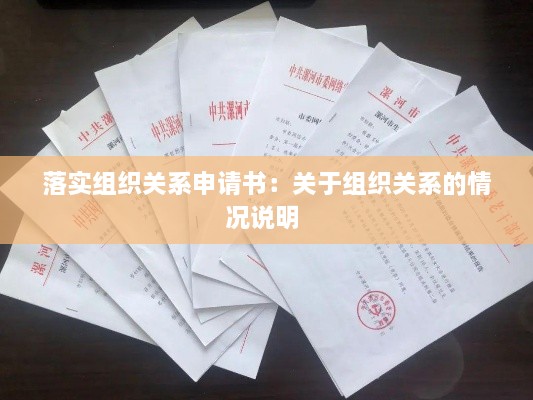 落实组织关系申请书：关于组织关系的情况说明 
