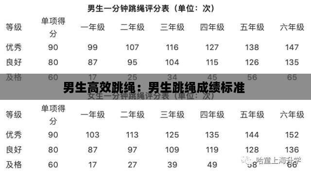 男生高效跳绳：男生跳绳成绩标准 