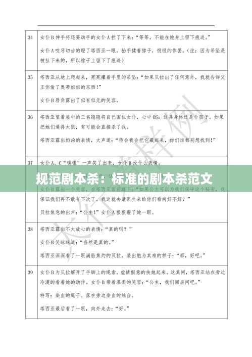 规范剧本杀：标准的剧本杀范文 