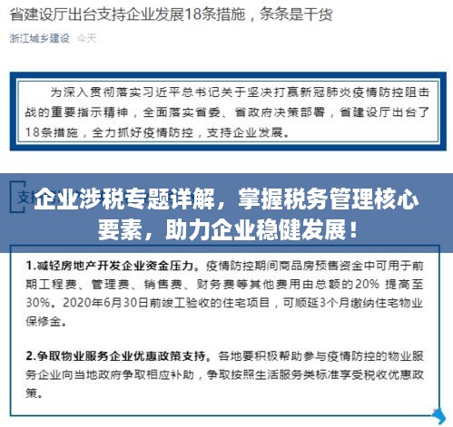 企业涉税专题详解，掌握税务管理核心要素，助力企业稳健发展！
