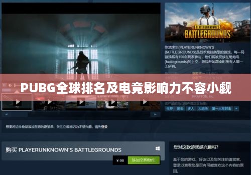 PUBG全球排名及电竞影响力不容小觑