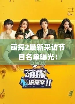 萌探2最新采访节目名单曝光！