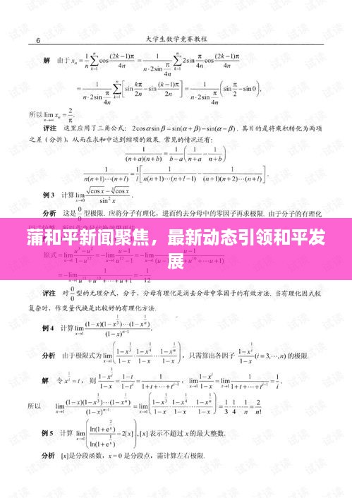 蒲和平新闻聚焦，最新动态引领和平发展