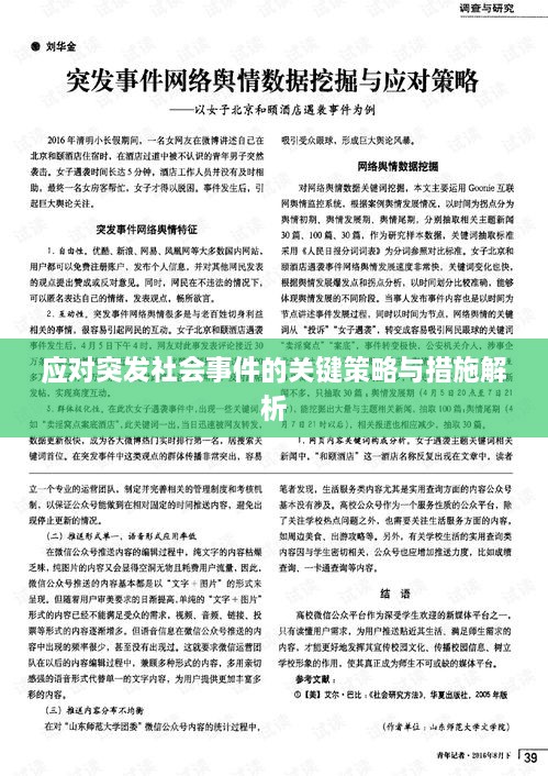 应对突发社会事件的关键策略与措施解析
