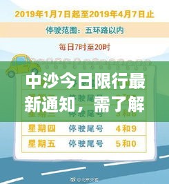 中沙今日限行最新通知，需了解的事态进展！