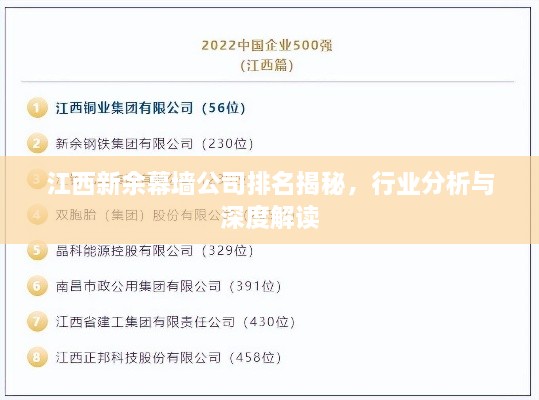 江西新余幕墙公司排名揭秘，行业分析与深度解读