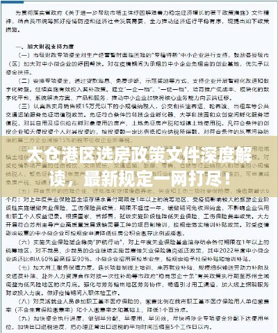 太仓港区选房政策文件深度解读，最新规定一网打尽！