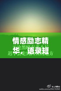 情感励志精华，语录短句集结，触动心灵的力量