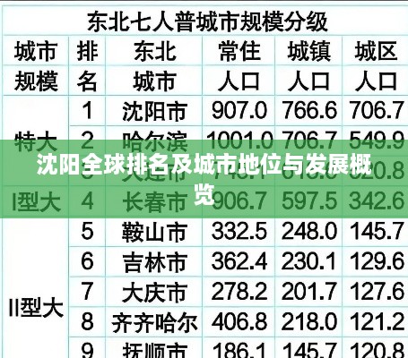 沈阳全球排名及城市地位与发展概览