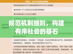 规范机制细则，构建有序社会的基石
