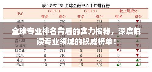 全球专业排名背后的实力揭秘，深度解读专业领域的权威榜单！