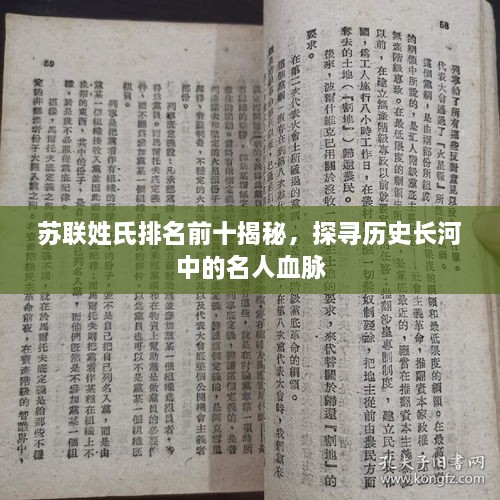 苏联姓氏排名前十揭秘，探寻历史长河中的名人血脉