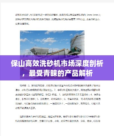 保山高效洗砂机市场深度剖析，最受青睐的产品解析