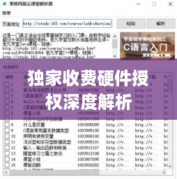 独家收费硬件授权深度解析