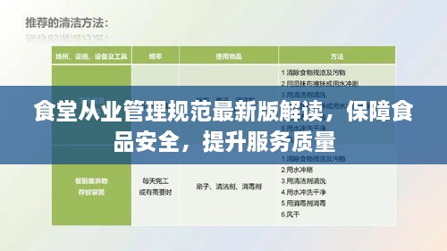食堂从业管理规范最新版解读，保障食品安全，提升服务质量